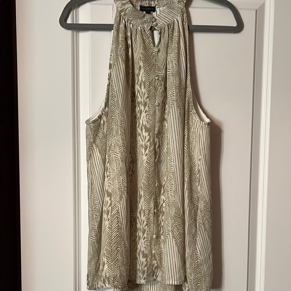 Elegant Sleeveless Top in Cream and sage green